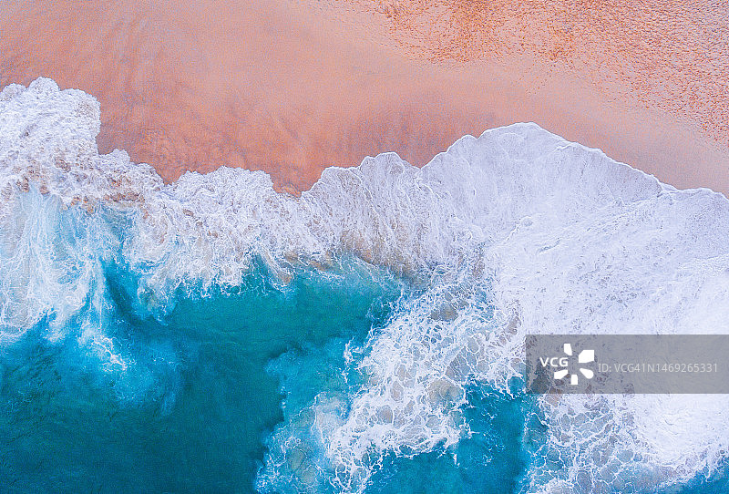 天堂海滩航拍视角图片素材