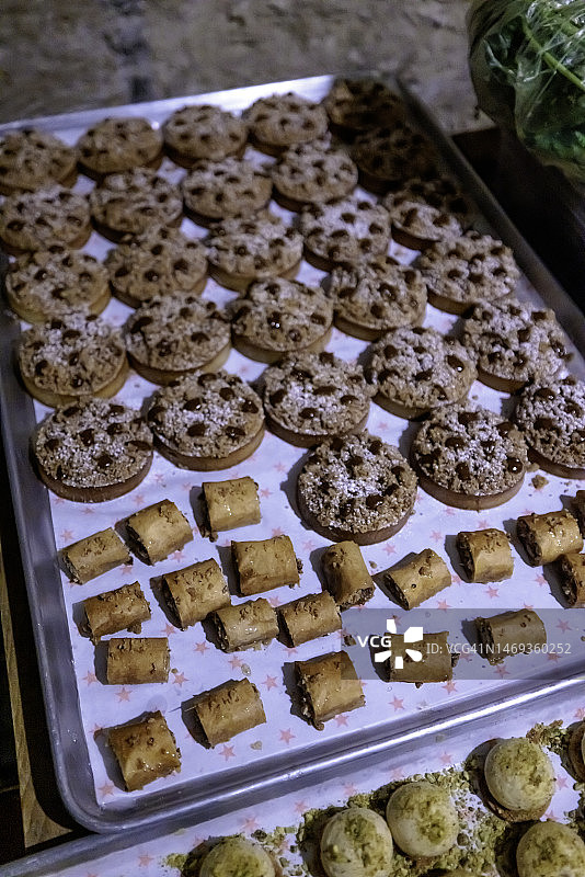 阿拉伯饼干和糕点特写图片素材