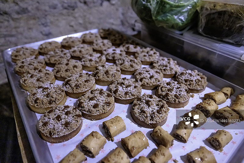 阿拉伯饼干和糕点特写图片素材