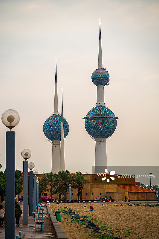 科威特科威特城的标志性科威特塔图片素材