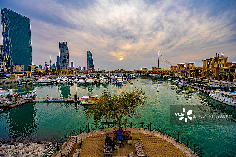 萨拉购物中心码头，科威特市，科威特图片素材