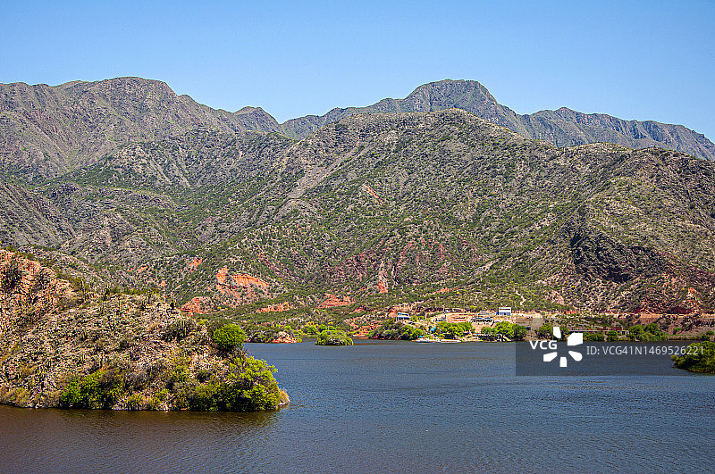 阿根廷拉里奥哈洛斯索塞斯水库全景风光图片素材