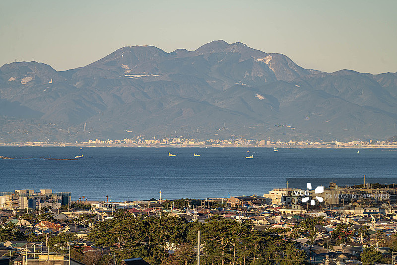 日本神奈川海边的住宅区图片素材