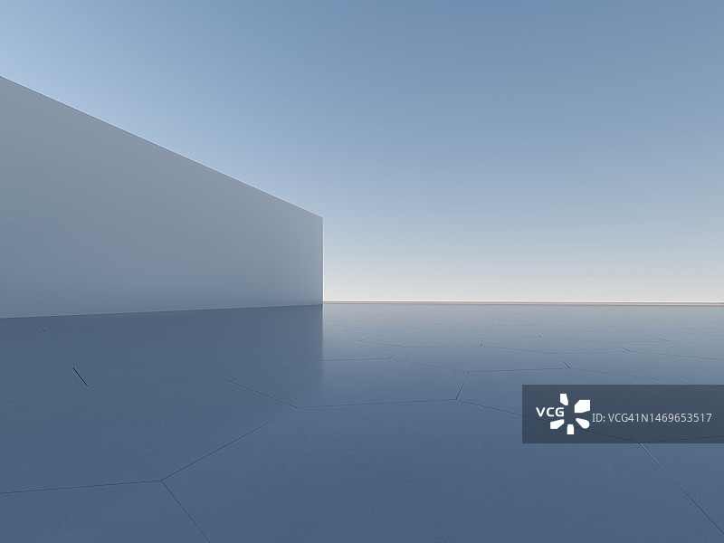 空旷的广场前的现代建筑图片素材