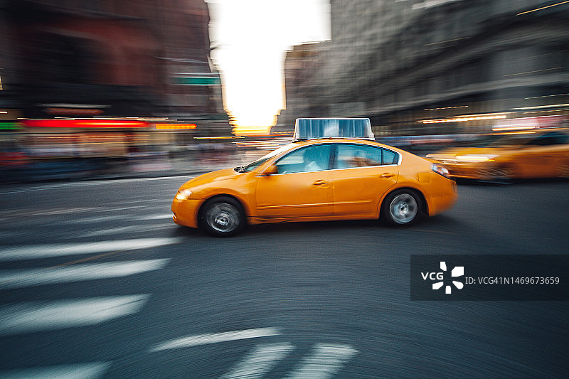 纽约的黄色出租车图片素材