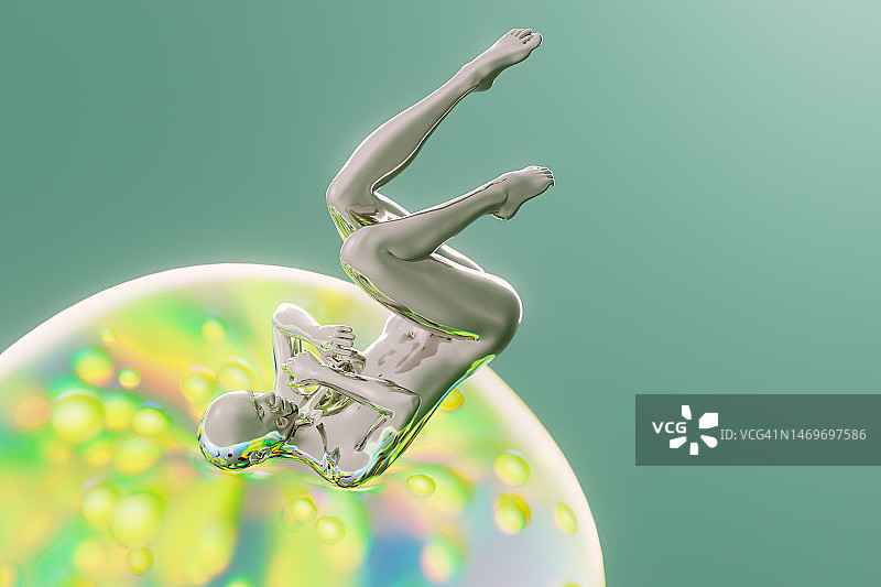 3D人体金属光泽模型图片素材