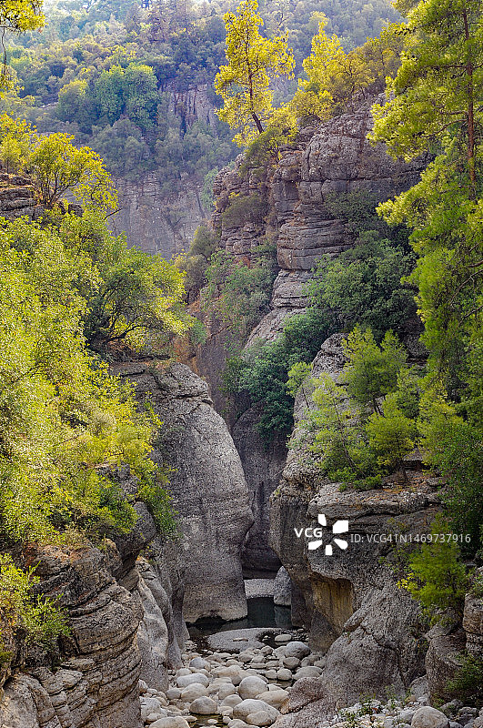 夏日科普鲁利峡谷干涸河床图片素材