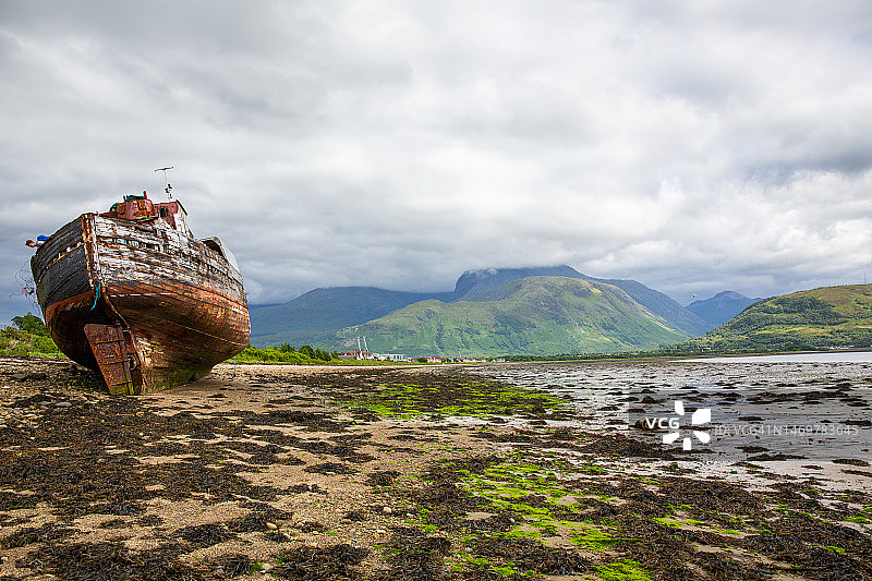 Eil湖上的沉船图片素材