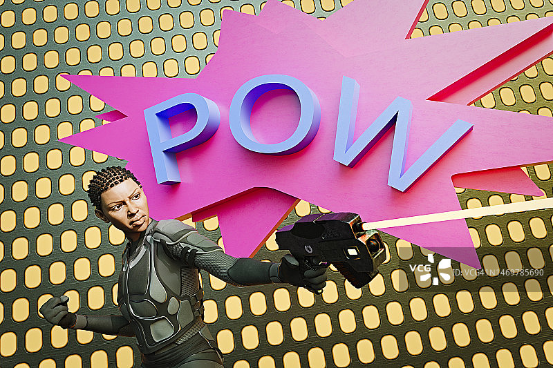 带有CGI人物的波普艺术图片素材