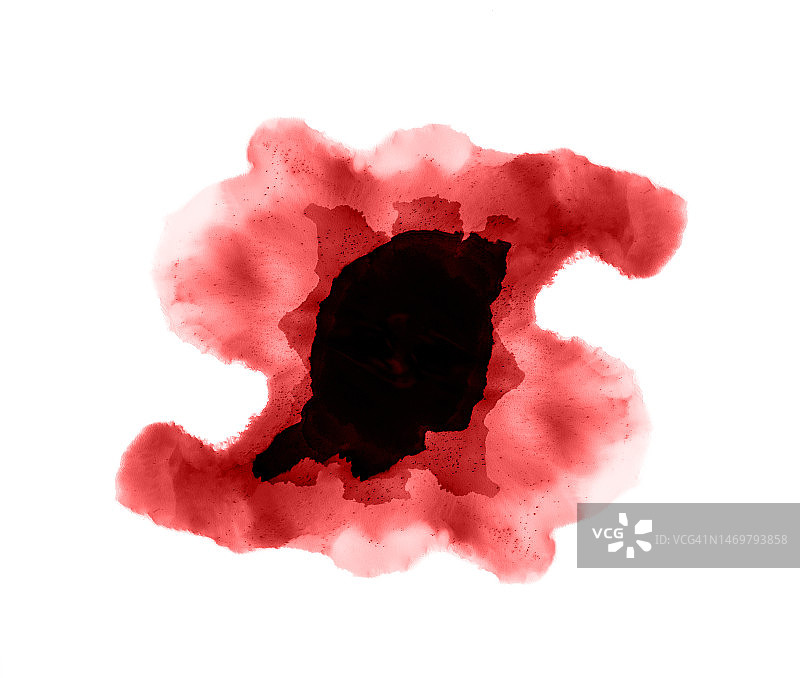 白色画布上的红色油漆飞溅图片素材