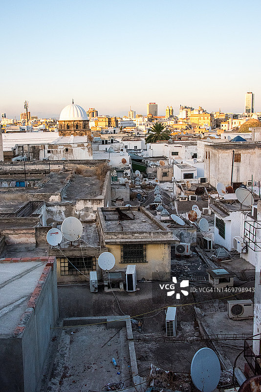 突尼斯麦地那的日落图片素材