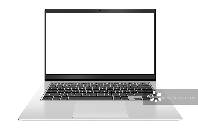 时尚笔记本电脑打开空白屏幕图片素材