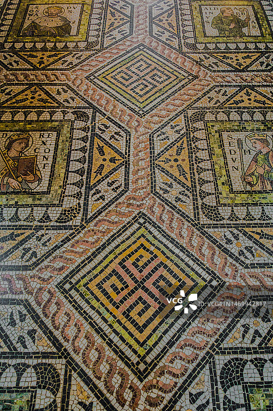 英国牛津大学教堂马赛克地板图片素材