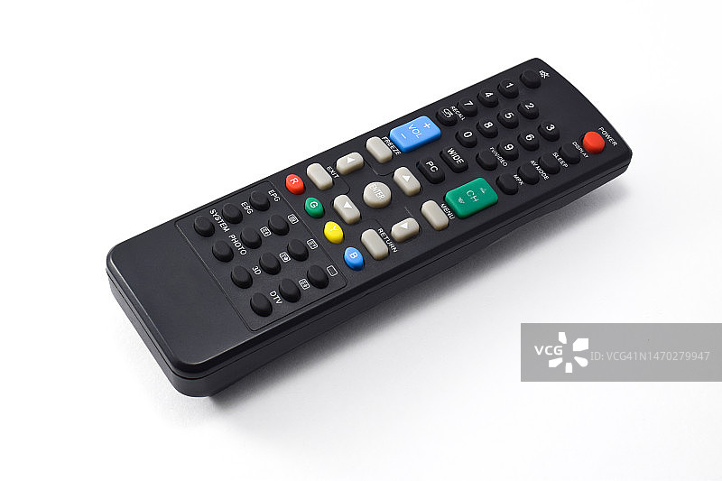 白色背景下的遥控器特写，印度尼西亚图片素材