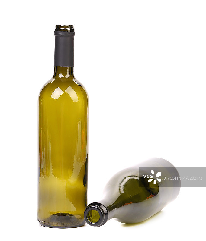 摩尔多瓦的两个空香槟酒瓶和葡萄酒瓶图片素材