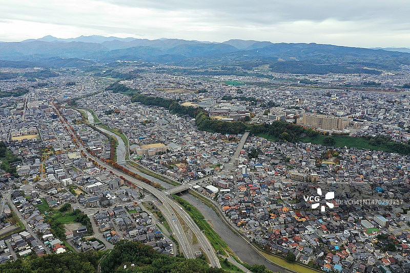 日本金泽市的航拍景色图片素材