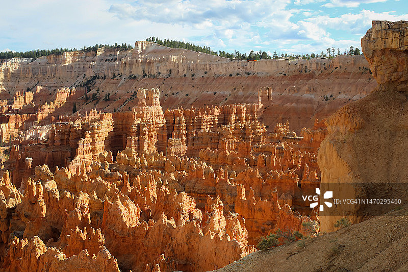 美国犹他州布莱斯峡谷国家公园岩层全景图片素材