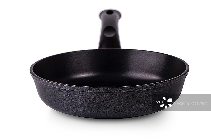 白色背景上的黑色煎锅图片素材