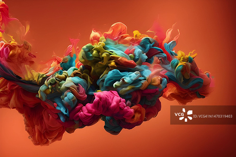 充满活力的抽象彩色水花壁纸设计，印度尼西亚图片素材