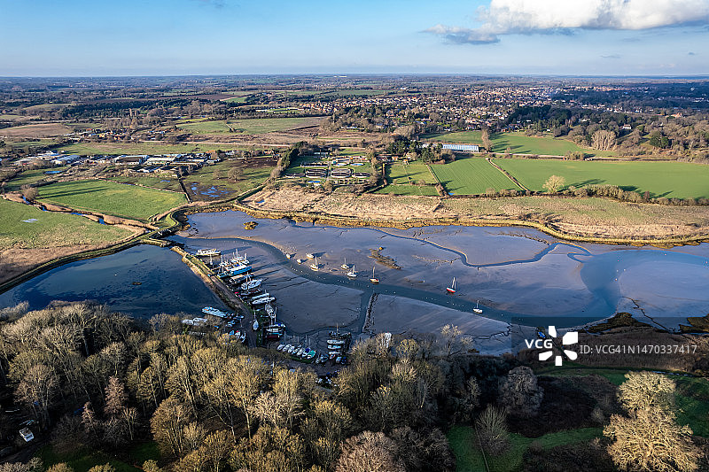 英国伍德布里奇马特尔舍姆高空景观图片素材