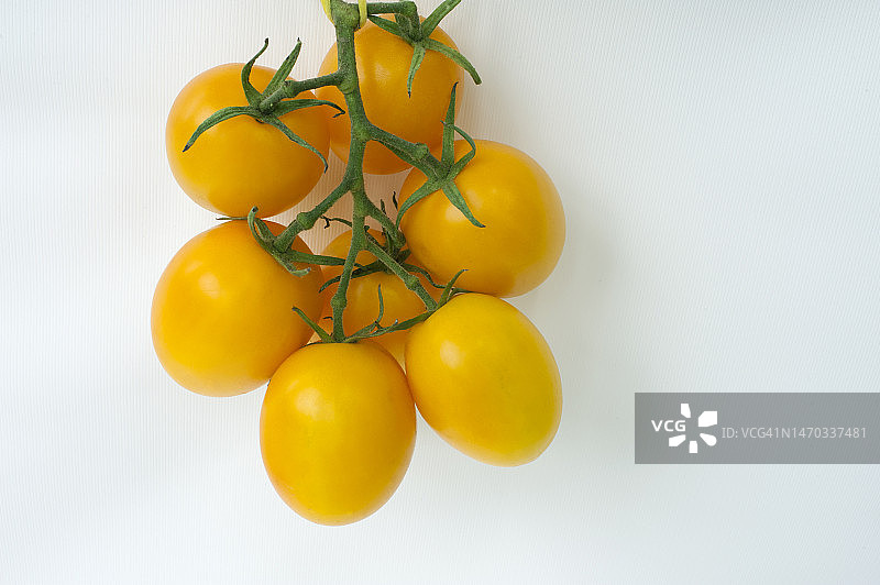 白色背景下的樱桃番茄特写，乌克兰图片素材