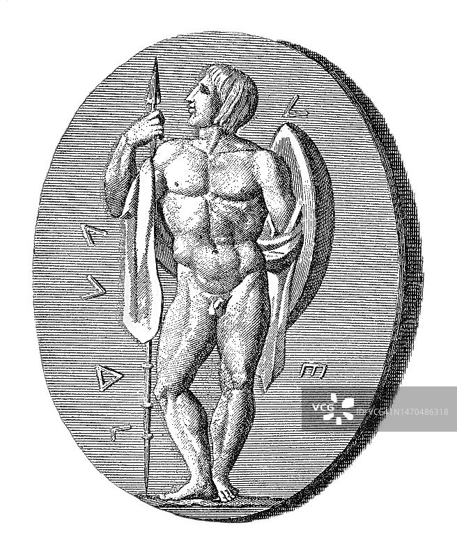 斯巴达公民雕刻插图图片素材