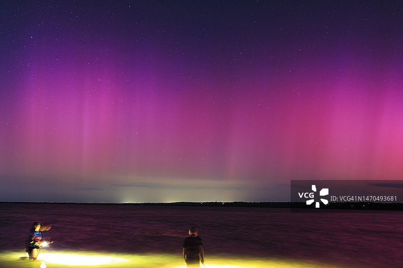 西澳大利亚赫伦角上空的南极光图片素材
