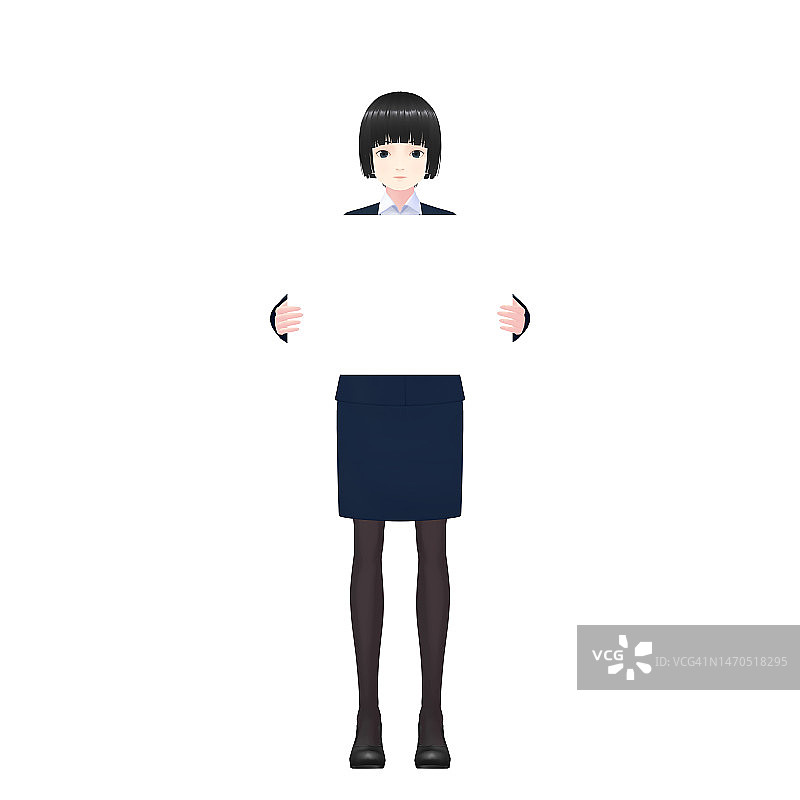 女公务员，女银行柜员，3D模型图片素材