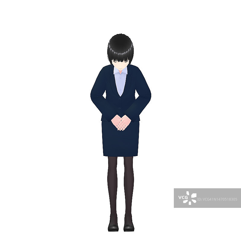 女公务员，女银行柜员，3D模型图片素材