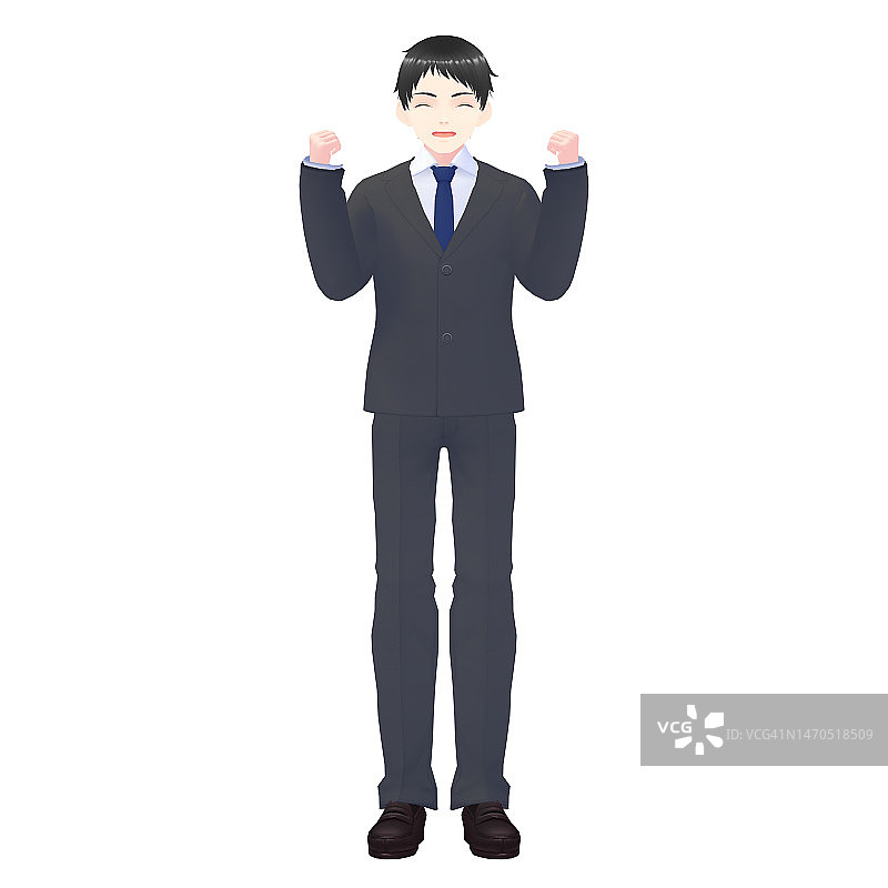 男性公务员，男性银行柜员，3D模型图片素材