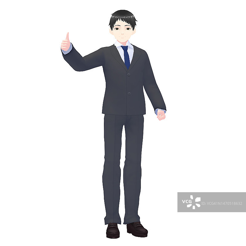 男性公务员，男性银行柜员，3D模型图片素材
