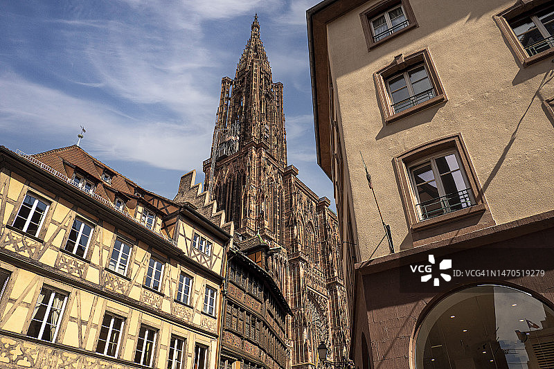 斯特拉斯堡大教堂与阿尔萨斯建筑图片素材