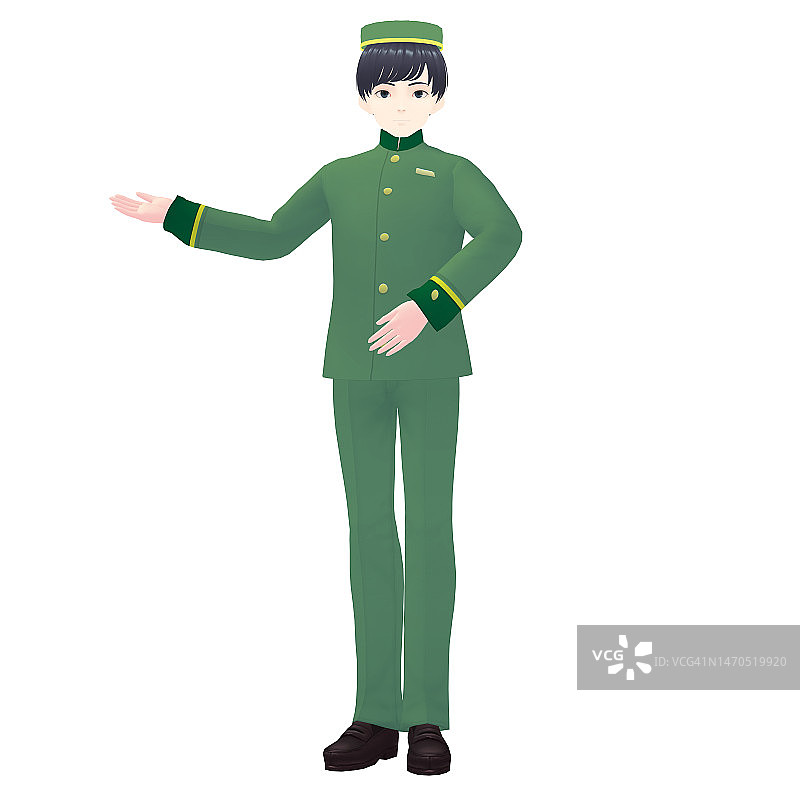 男性酒店员工3D模型图片素材