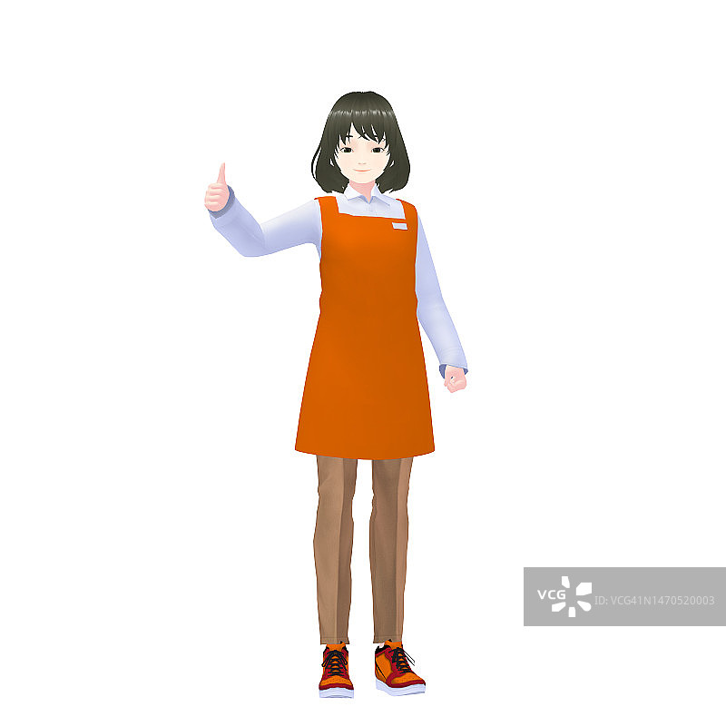 3D模型：在食品店工作的女店员图片素材