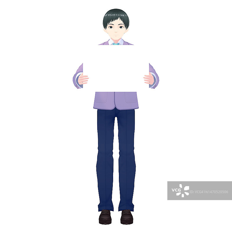 男性客舱服务员3D模型图片素材