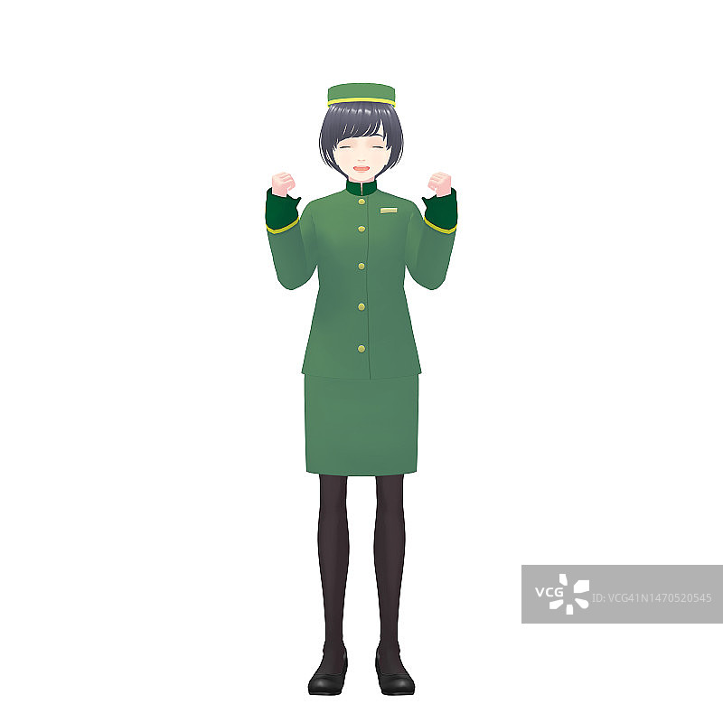 女性酒店员工3D模型图片素材