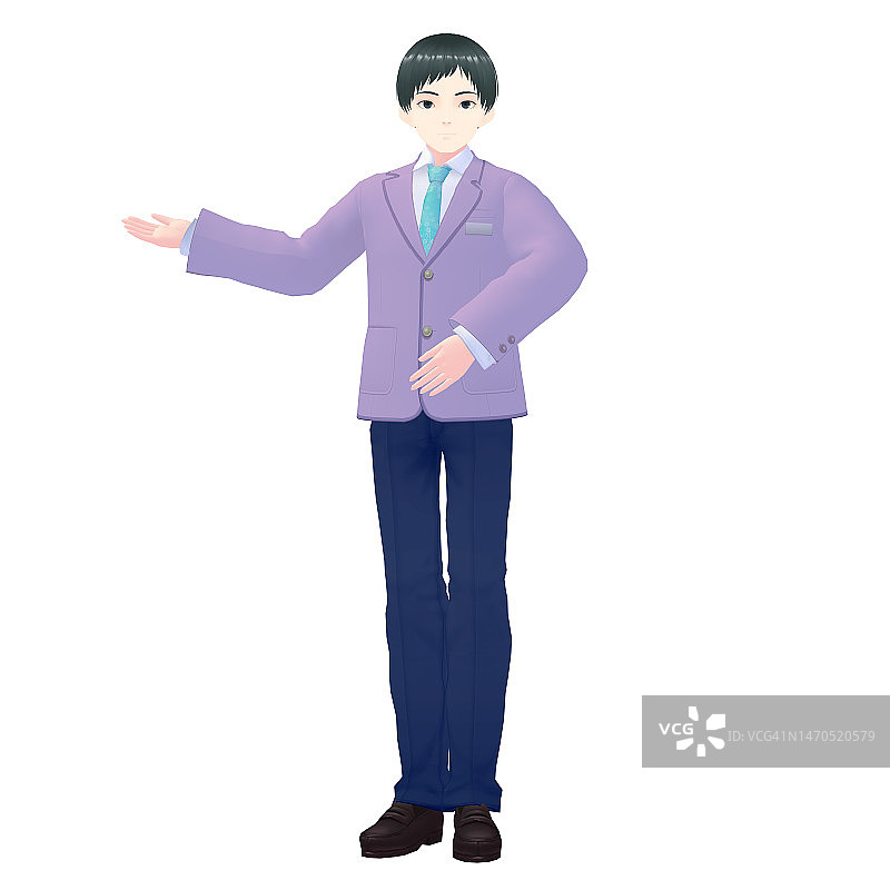 男性客舱服务员3D模型图片素材