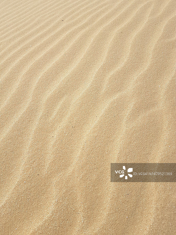 海边波纹沙滩的自然纹理，自然保护，全画幅竖版图片素材