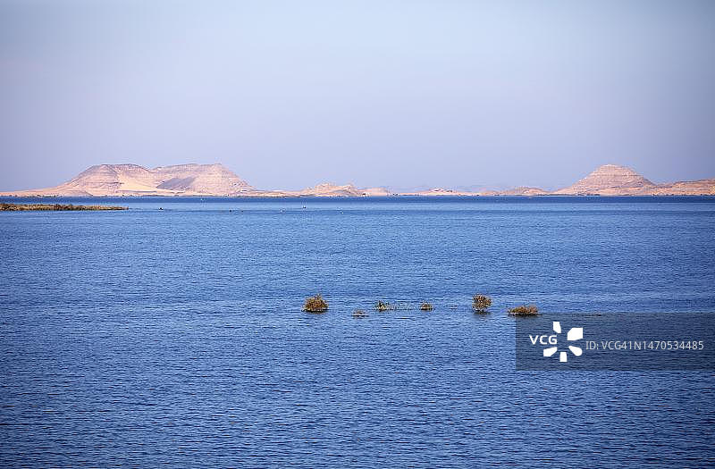 埃及纳赛尔湖，努比亚沙漠水库图片素材