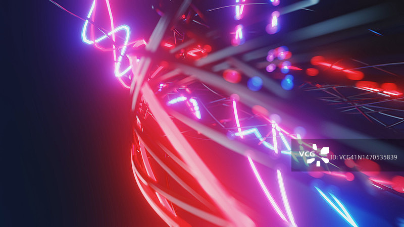 3D渲染：复杂连接的未来数字设计抽象背景图片素材