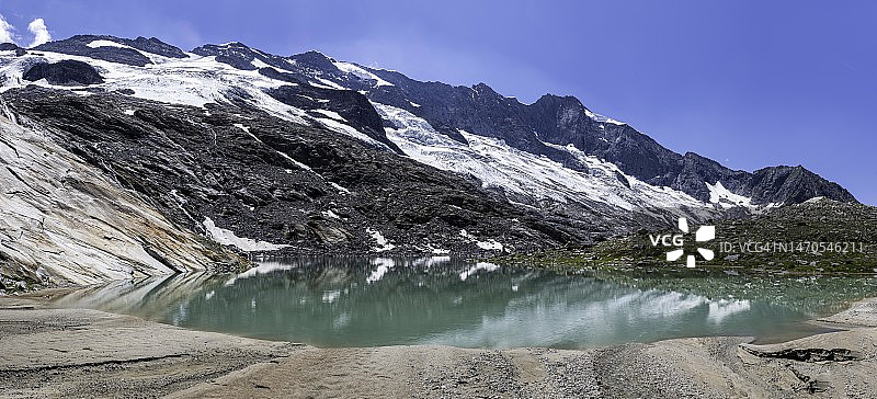 奥地利克里姆勒冰湖与克里姆勒冰川图片素材