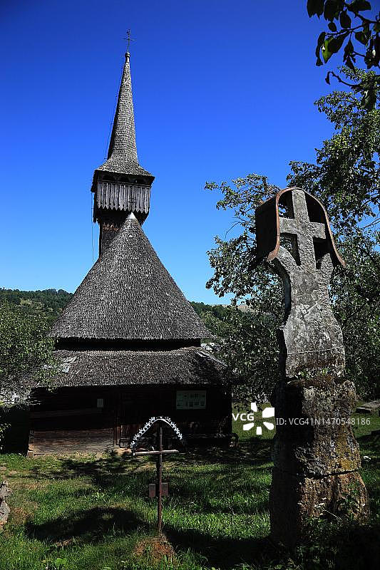 联合国教科文组织世界遗产：布代什蒂木制教堂，建于1760年，马拉穆列什，罗马尼亚图片素材