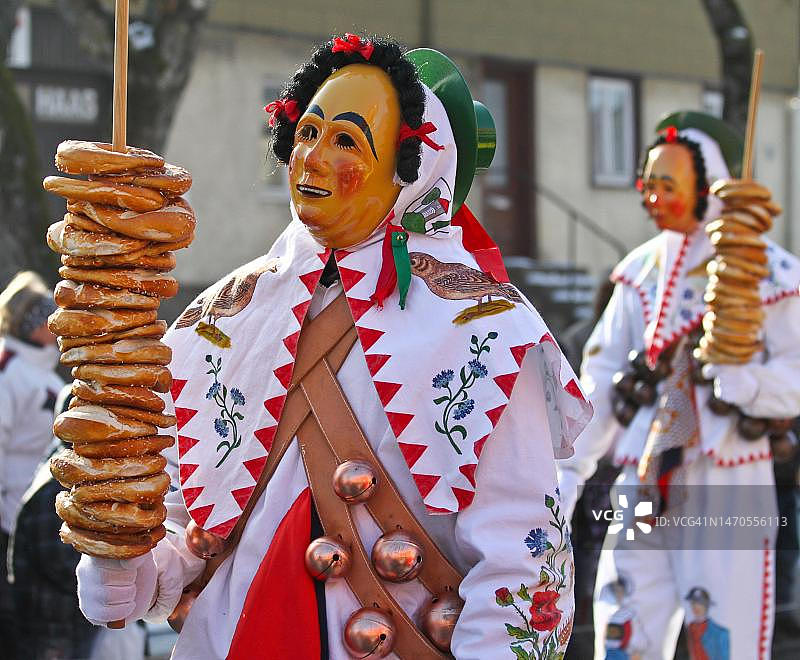 德国巴登-符腾堡州维林根-施文宁根的士瓦本-阿勒曼尼狂欢节图片素材