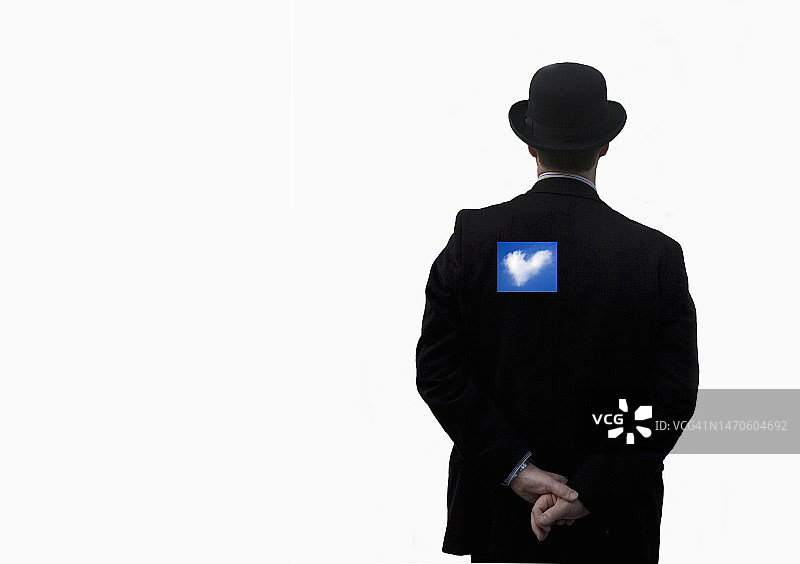 带有心形云的英国男人图片素材