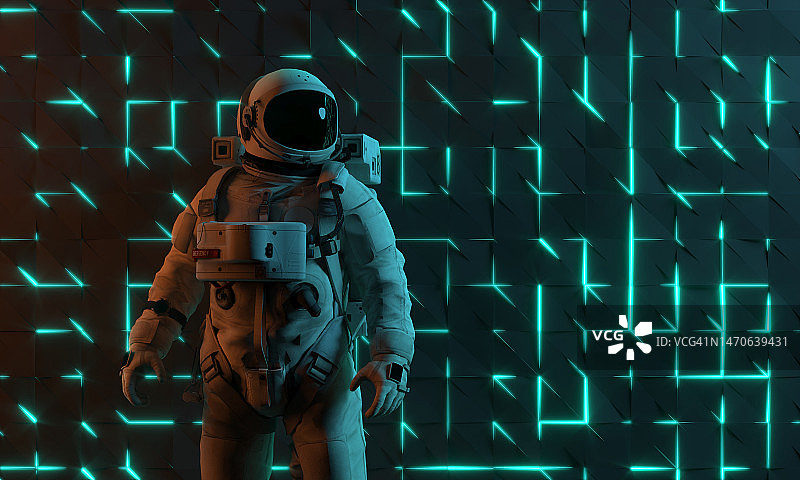 先进空间站的宇航员图片素材