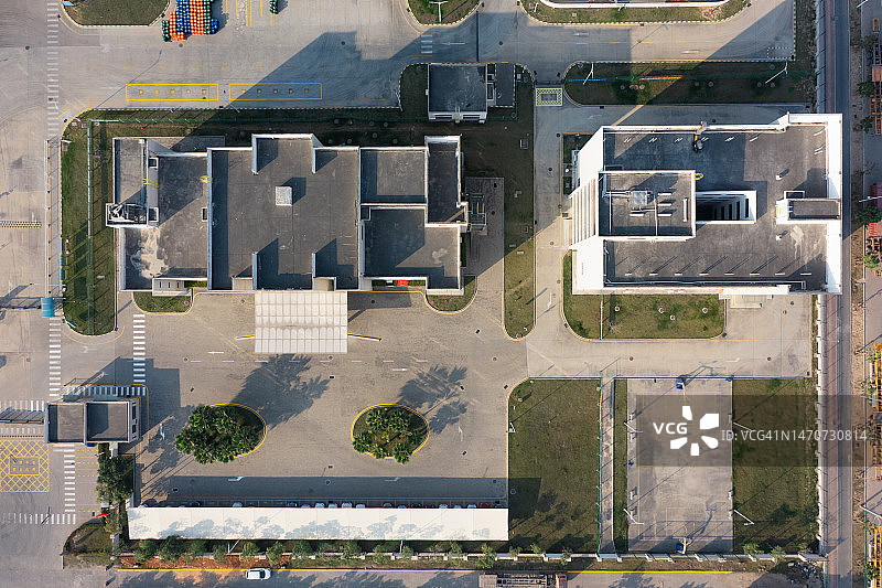 办公园区的鸟瞰图图片素材