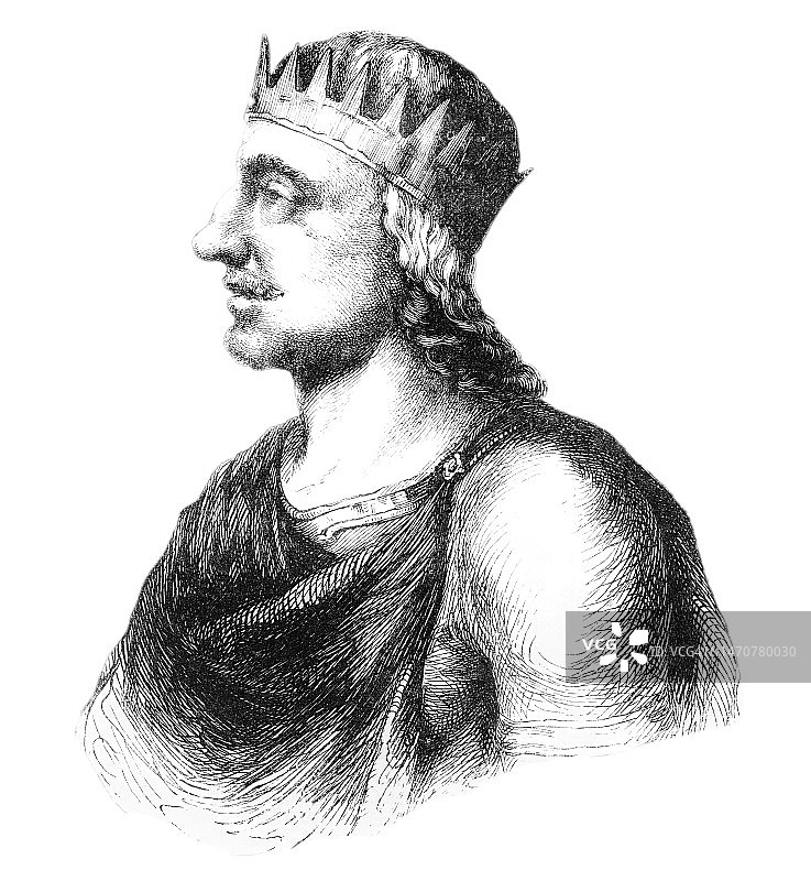 威塞克斯国王埃格伯特肖像 - 埃格伯特，公元802年至839年图片素材