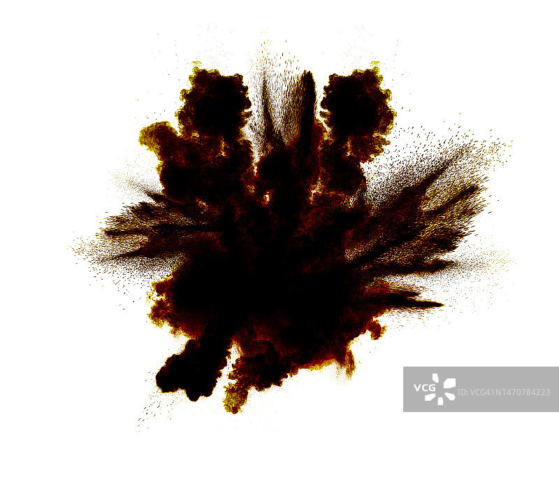 白色背景火焰烟雾爆炸冲击波图片素材