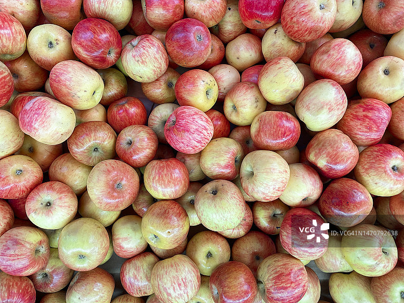 当地市场上的彩色苹果全画幅镜头图片素材