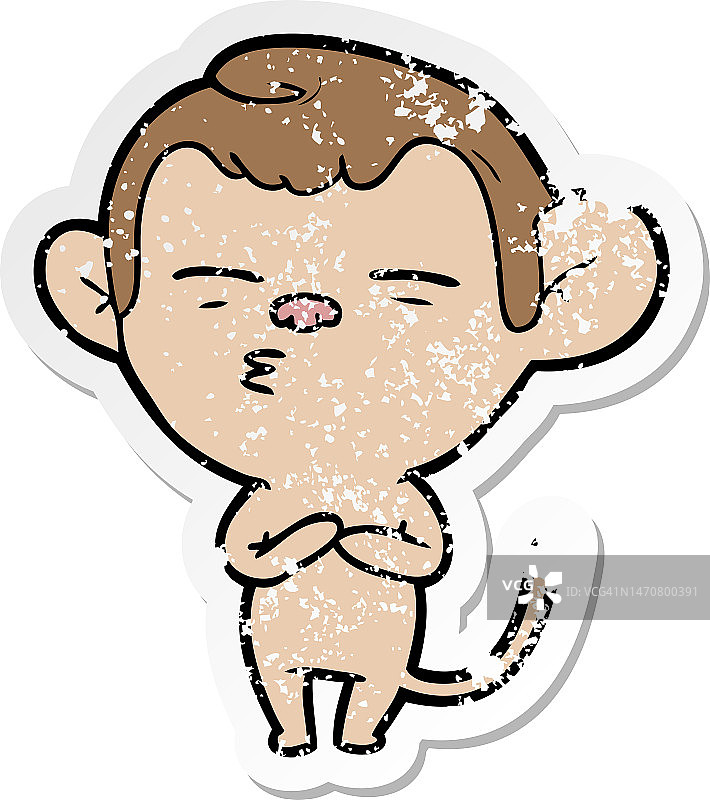 卡通猴子贴纸图片素材